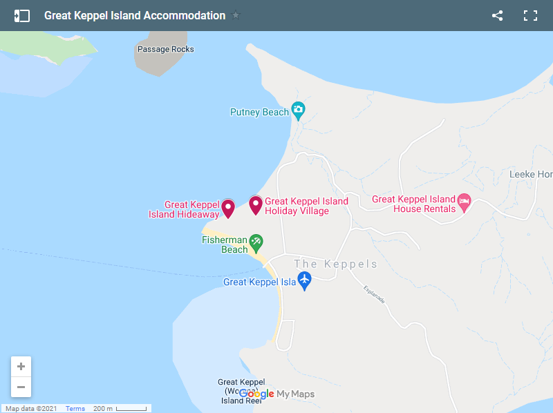Great Keppel Island Accommodation map