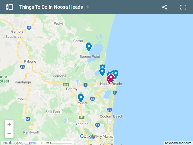 Things To Do In Noosa Heads map