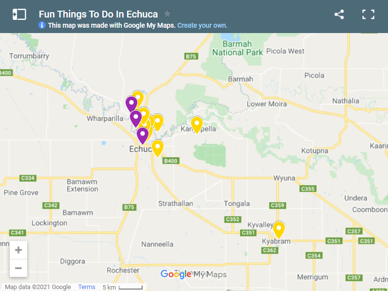 things to do in echuca map