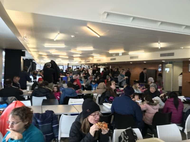 The busy cafeteria at Lake Mountain.