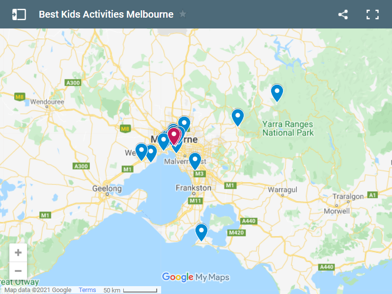 Best Kids Activities Melbourne map