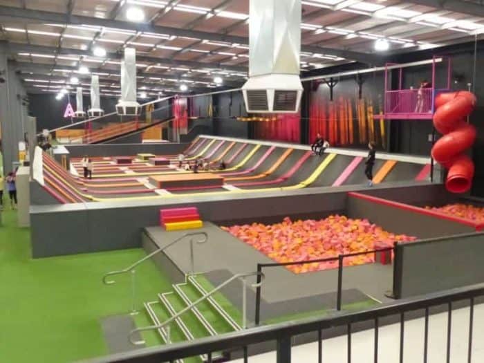 Latitude Melbourne: just some of the trampolines.