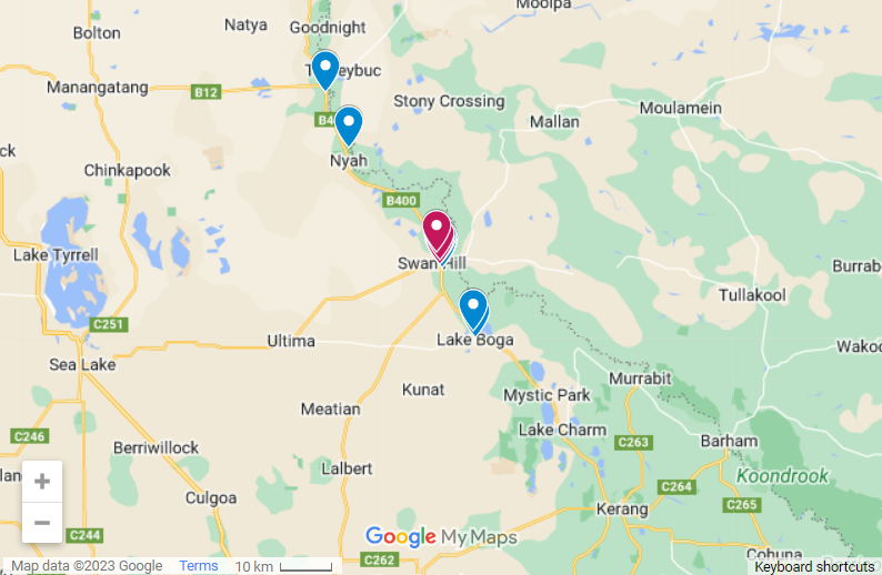 Things To Do In Swan Hill map